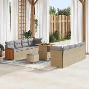 vidaXL Trädgårdsoffset 11 pcs beige och ljusgrå 80 x 80 x 71 cm