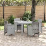 vidaXL Trädgårdsmöbelset 5 pcs Ljusgrå Polypropylen