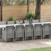 vidaXL Trädgårdsmöbelset 17 pcs Ljusgrå Polt rotting