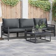vidaXL Trädgårdsoffset 4 pcs Antracit Stål