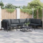 vidaXL Trädgårdsoffset 6 pcs Antracit Stål