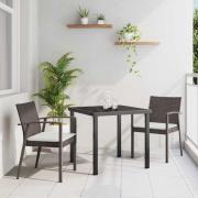 vidaXL Trädgårdsmöbelset 3 pcs Brun Poly rattan