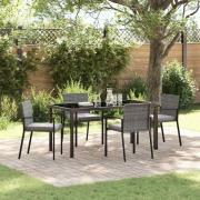 vidaXL Trädgårdsmöbelset 5 pcs Grå Poly rattan