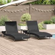 vidaXL Solstolar 3 pcs Svart 40 x 40 x 40.5 cm konstrotting