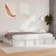 vidaXL Sängram Vit 180 x 200 cm Massiv furu