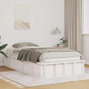 vidaXL Sängram Vit 90 x 200 cm Massiv furu