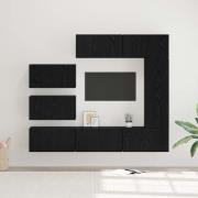 vidaXL TV-bänkset 8 pcs Svart ek 30.5 x 30 x 90 cm Konstruerat trä