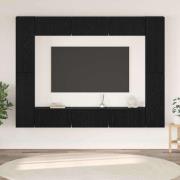 vidaXL TV-bänkset 10 pcs Svart ek Medium 30.5 x 30 x 90 cm