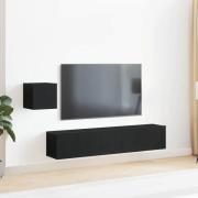 vidaXL TV-skåp Set 4 pcs Svart ek 80 x 30 x 30 cm Konstruerat trä