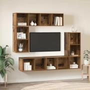 vidaXL TV-bänkset 4 pcs Gammalt trä 37 x 37 x 142.5 cm Konstruerat trä