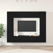 vidaXL TV-bänkset 8 pcs Svart ek 80 x 30 x 30 cm Konstruerat trä