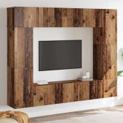 vidaXL TV-bänkset 8 pcs Gammalt trä 80 x 30 x 30 cm Konstruerat trä