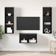 vidaXL TV-bänkset Svart ek 37 x 37 x 107 cm Konstruerat trä