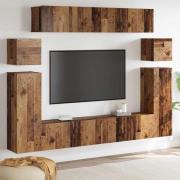 vidaXL TV-skåp 8 pcs Brun 30.5 x 30 x 90 cm Konstruerat trä