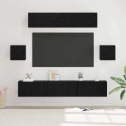 vidaXL TV-bänkset 7 pcs Svart ek 80 x 30 x 30 cm Konstruerat trä
