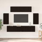 vidaXL TV-skåpsset 6 pcs Svart ek 80 x 30 x 30 cm Konstruerat trä