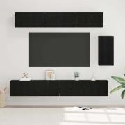 vidaXL TV-bänkset 6 pcs Svart ek 100 x 30 x 30 cm Konstruerat trä