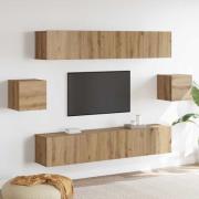 vidaXL TV-bänkset Väggmonterad 6 pcs Gammal hantverk 80 x 30 x 30 cm