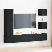 vidaXL Tv Skåpset 6 pcs Svart ek 160 x 30 x 30.5 cm Konstruerat trä