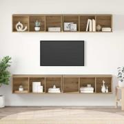 vidaXL TV-bänkset 4 pcs Artisan Ek 37 x 37 x 107 cm Konstruerat trä