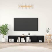 vidaXL TV-bänkset 2 pcs Svart Ek Konstruerat trä