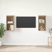 vidaXL TV-bänkset 2 pcs Artisan Ek 37 x 37 x 72 cm Konstruerat trä