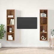 vidaXL Vägg TV Skåp 4 pcs Gammal trä 37 x 37 x 72 cm Konstruerat trä
