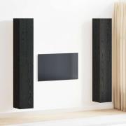 vidaXL TV-skåpsset 4 pcs Svart ek 30.5 x 30 x 90 cm Konstruerat trä