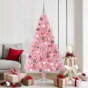 vidaXL Julgran med dekorativa strängljus Rosa 180 cm