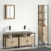 vidaXL Badrumsmöbelset med hylla 4 pcs Sonoma ek 33 x 33 x 185.5 cm