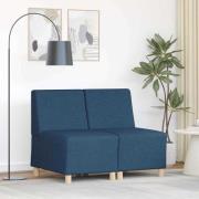 vidaXL Modulsofa utan armstöd 2 pcs Blå 55 x 74 x 82 cm tyg