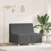 vidaXL Modulsofa utan armstöd 2 pcs Mörkgrå 55 x 74 x 82 cm Mockatyg