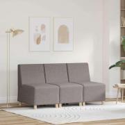 vidaXL Modulsofa utan armstöd 3 pcs Taupe 55 x 74 x 82 cm tyg