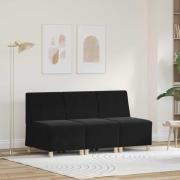 vidaXL Modulsofa utan armstöd 3 pcs Svart 55 x 74 x 82 cm Sammet