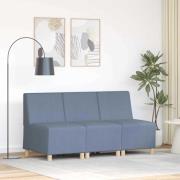 vidaXL Modulsofa utan armstöd 3 pcs Blå 55 x 74 x 82 cm Mockatyg