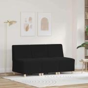vidaXL Modulsofa utan armstöd 3 pcs Svart 55 x 74 x 82 cm Mockatyg