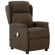vidaXL Massagefåtölj Brun 67.5 x 93.5 x 101.5 cm Tyg och Skum