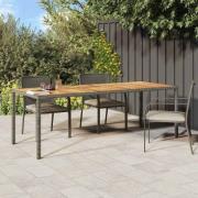vidaXL Trädgårdsmiddag Bord Grå 250 x 100 x 75 cm Poly rattan
