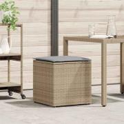 vidaXL Kuddbox med lagring Beige 50 x 50 x 50 cm konstrotting