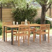 vidaXL Utomhusbord Natur och svart 180 x 90 x 75 cm massivt akacia