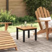 vidaXL Utomhusbord Natur och svart 45 x 45 x 38 cm massivt akacia