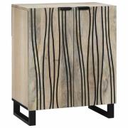 vidaXL Sideboard Vit 60 x 33,5 x 75 cm Massivt mangoträ