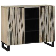 vidaXL Sideboard Vit 90 x 33 x 75 cm massivt mangoträ