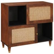 vidaXL Sideboard Brun 80 x 33.5 x 75 cm Rör och massiv mangoträ