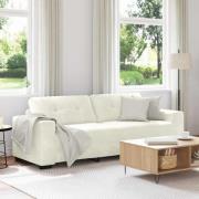 vidaXL 3-Sits soffa med kudde Kräm Sammet