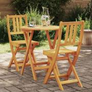 vidaXL Bistroset 3 pcs Brun massivt akacia