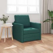 vidaXL Bäddsoffa med kudde Mörkgrön 74 x 77 x 81 cm tyg