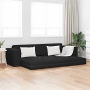 vidaXL Golvsängsoffa 2-i-1 Svart 245x150x60.5 cm Tyg