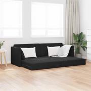 vidaXL Golvbäddsoffa Svart 213 x 76 x 77 cm Sammet