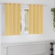 vidaXL Mörkläggningsgardiner med Ringar 2 pcs Beige 140 x 140 cm